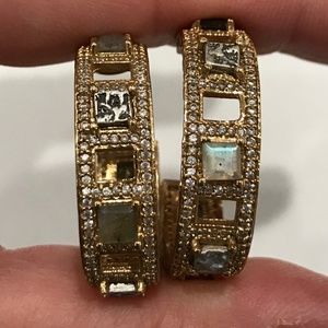 GOLD BAIRI LABRADORITE & COIN HOOPS